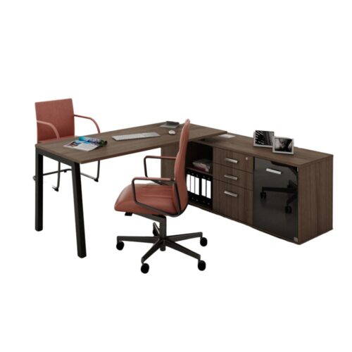 Mesa Diretiva com Armário de Nicho e Gaveta