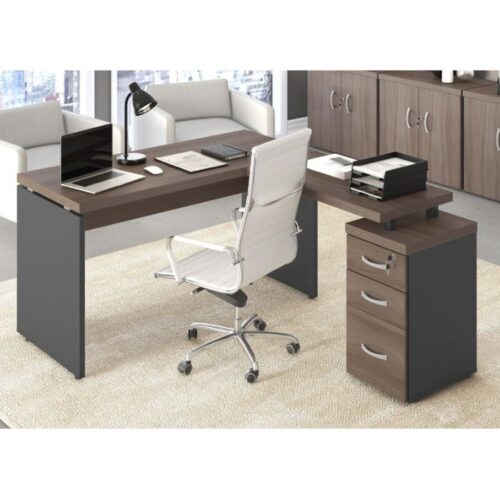 Mesa em L com Gaveteiro Pedestal 1,20×1,50cm