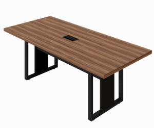 Mesa Reunião Pé Quadro C/Caixa Tomada 2,00m Nogal