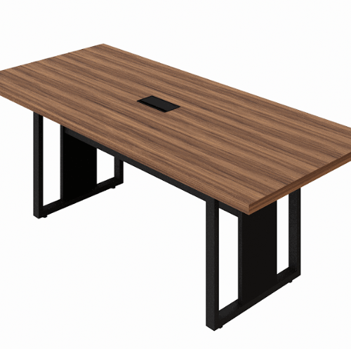 Mesa Reunião Pé Quadro C/Caixa Tomada 2,00m Nogal