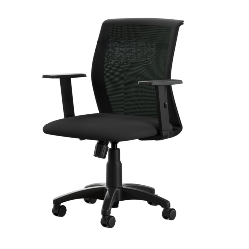 Cadeira Goah Pop Tela Preta c/Braço Reg.